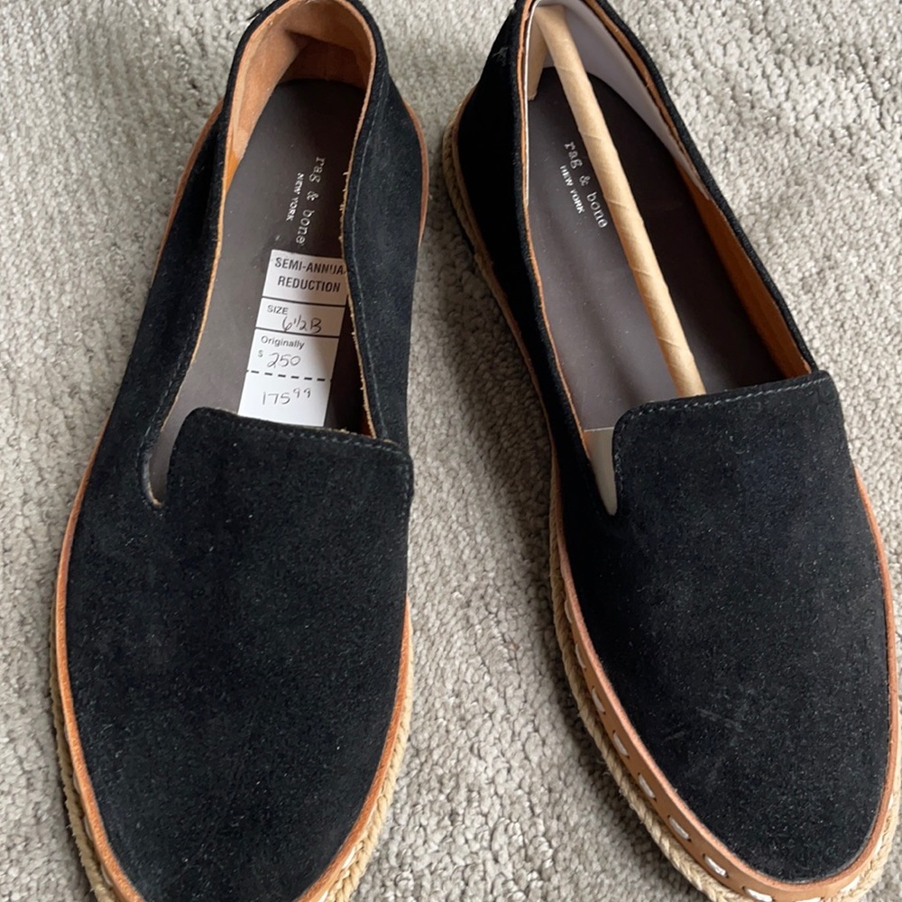 Rag and Bone black suede espadrilles.  NWT 6.5